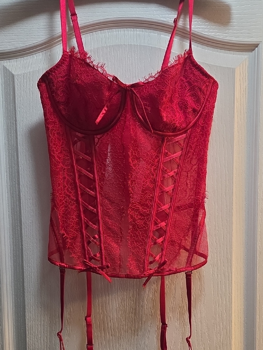Victoria's Secret Red Lace Corset Camisole